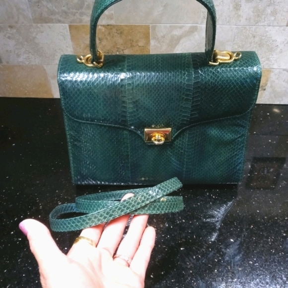 Kelly Style Genuine Snakeskin bag great look - Picture 1 of 15